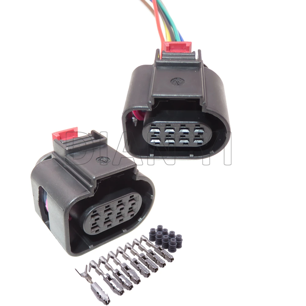 

1 Set 8 Way Starter Auto Wiring Terminal Connector 4H0973714B 4H0 973 714 B Auto Lane Change Auxiliary System Socket with Cables