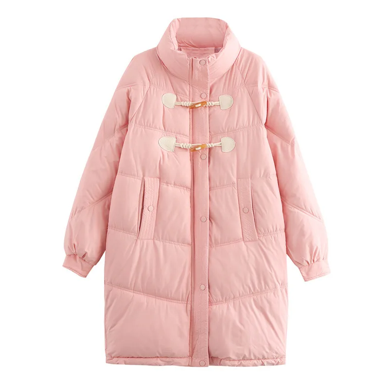 5 colori inverno nuovo lungo Parka con cappuccio da neve donna spesso caldo piumino allentato con tasca Plus Size capispalla lunga