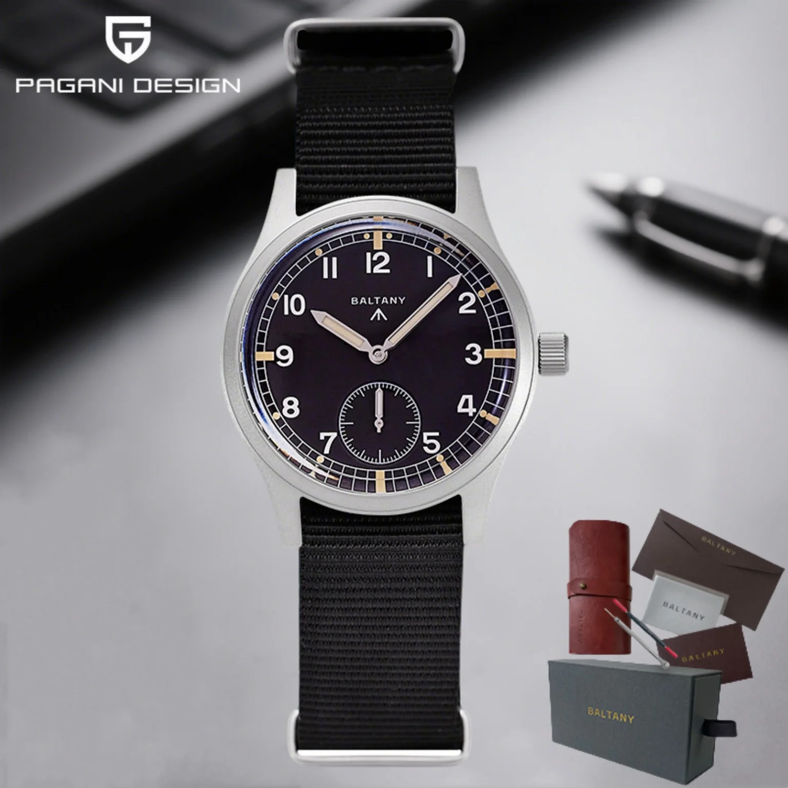 

Baltany 2025 Новые мужские кварцевые часы VD78 36 мм светящиеся ретро военные часы из нержавеющей стали с сапфировым стеклом водонепроницаемые Reloj Hombre