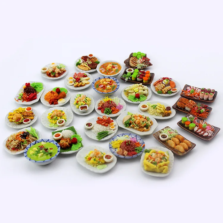 Dollhouse Miniature Items Dumpling Mini Dish Plate Chinese Restaurant Doll House Kitchen Accessories Clay Food Ornaments Toys