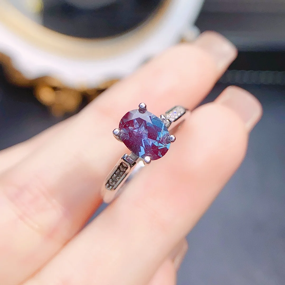 

Alexandrite Ring Vintage Engagement Ring 925 silver June Birthstone Ring Anniversary Ring For Gift