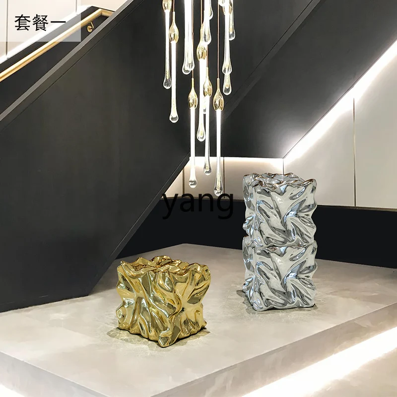 LXL Hotel Ornaments Hall Decoration Villa Decoration Electroplating Landscape Sketch Floor Sculpture