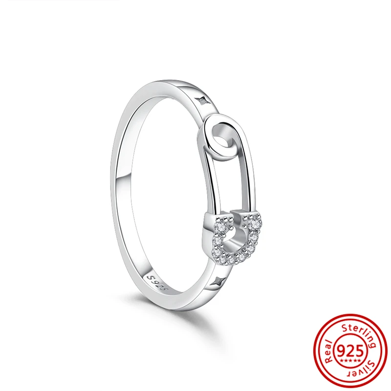 Neuer Original 925 Sterling Silber Ring Liebesherz Wunschknochen Mond Sonne Ringe Kristall Roségold für Damen Hochzeitsgeschenk Luxus Schmuck – Detail 2