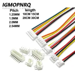 5Sets JST1.25 ZH1.5 PH2.0 XH2.54 Connector Female + Male 2/3/4/5/6/7/8/9/10P Plug With Cable 10/20/30cm with bend PIN 2.54MM