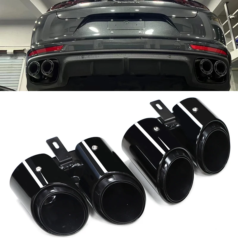 Quad Car Exhaust Tip Systems Nozzle Stainless Steel For Porsche Panamera 971 2017 2018 2019 2020 2021 2022 2023 Muffler Pipe