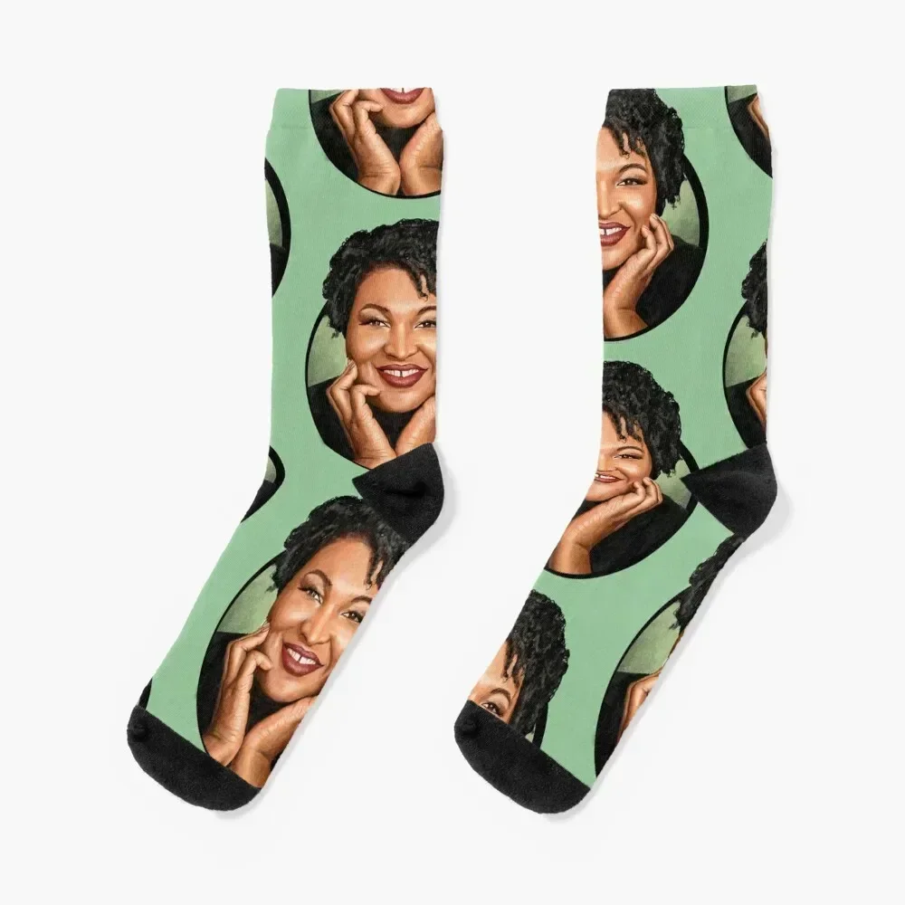 

Stacey Abrams Socks colored funny gift Soccer sports and leisure Ladies Socks Men's