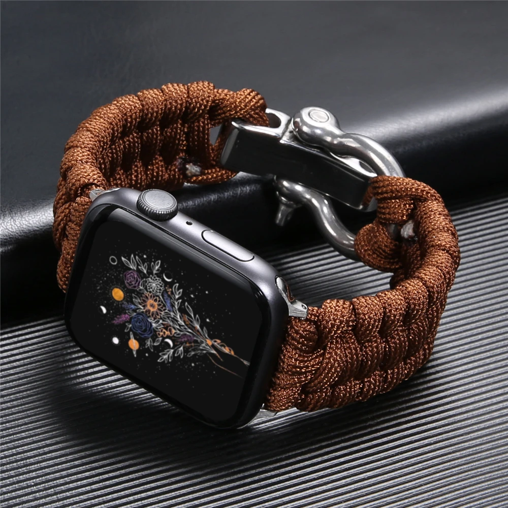 Nylon Woven Sport Bracelet for apple Watch Series Ultra2/1 49mm8/7/6/5/4 Band Paracord Replacement Strap Apple Watch 9 45mm 41mm