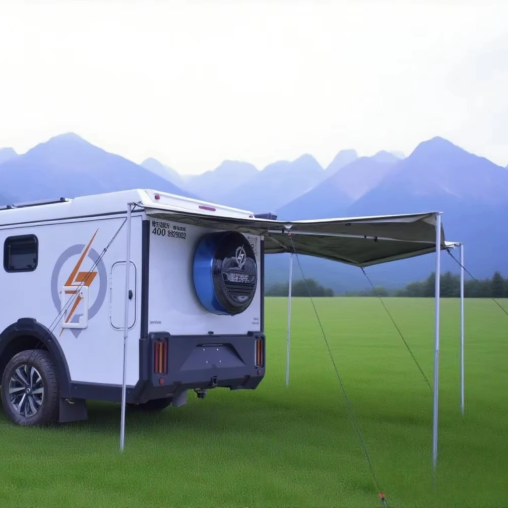 

2025 New Design Full Cassette 270 Trailer Side RV Awning 270 Awning With Support Leg For Truck Off-road SUV
