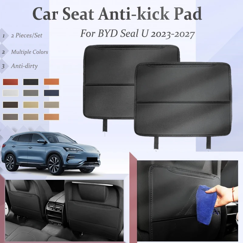 

Car Rear Seat Back Cover For BMW i3 I01 2013-2024 Leather Carpet Storage Pockets Bag Kid Protector Pad Auto Interior Accessories