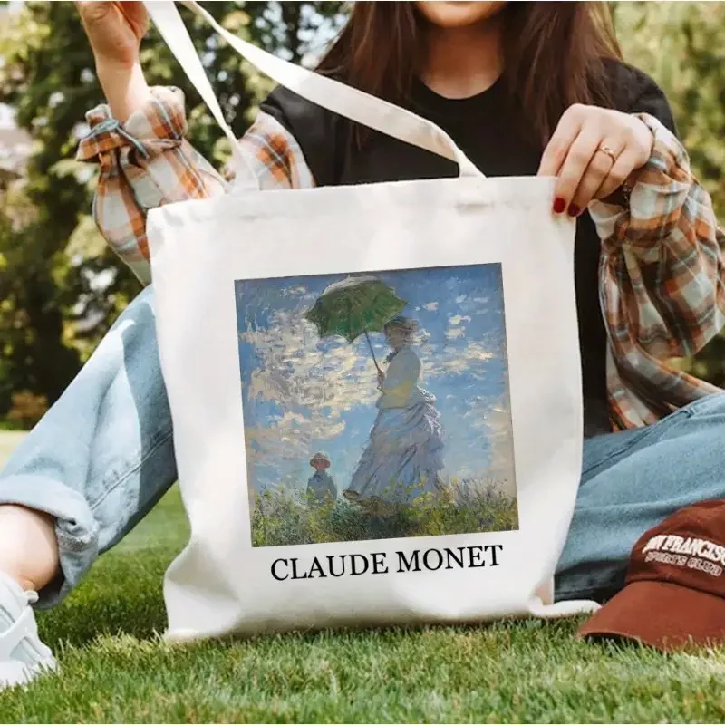 

Большая сумка в стиле Claude Monet Шикарная женская сумка на плечо с художественной сумкой с маслом идеально подходит для повседневных или стильных нарядов