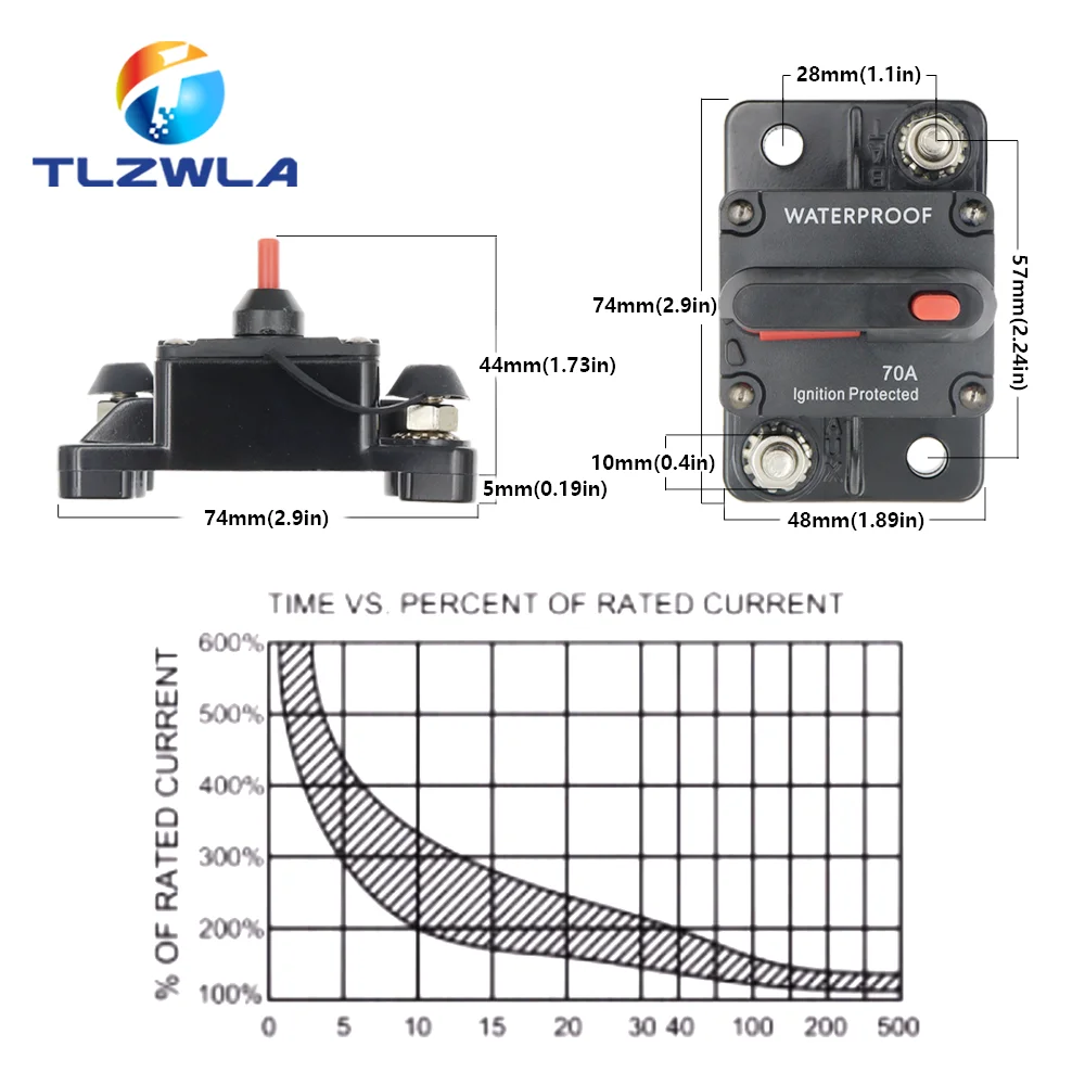 Brand 30A 40A 50A 60A 70A 80A 100A 120A 150A 200A 250A 300A AMP Circuit Breaker Fuse Reset 12-48V DC Car Boat Auto Waterproof