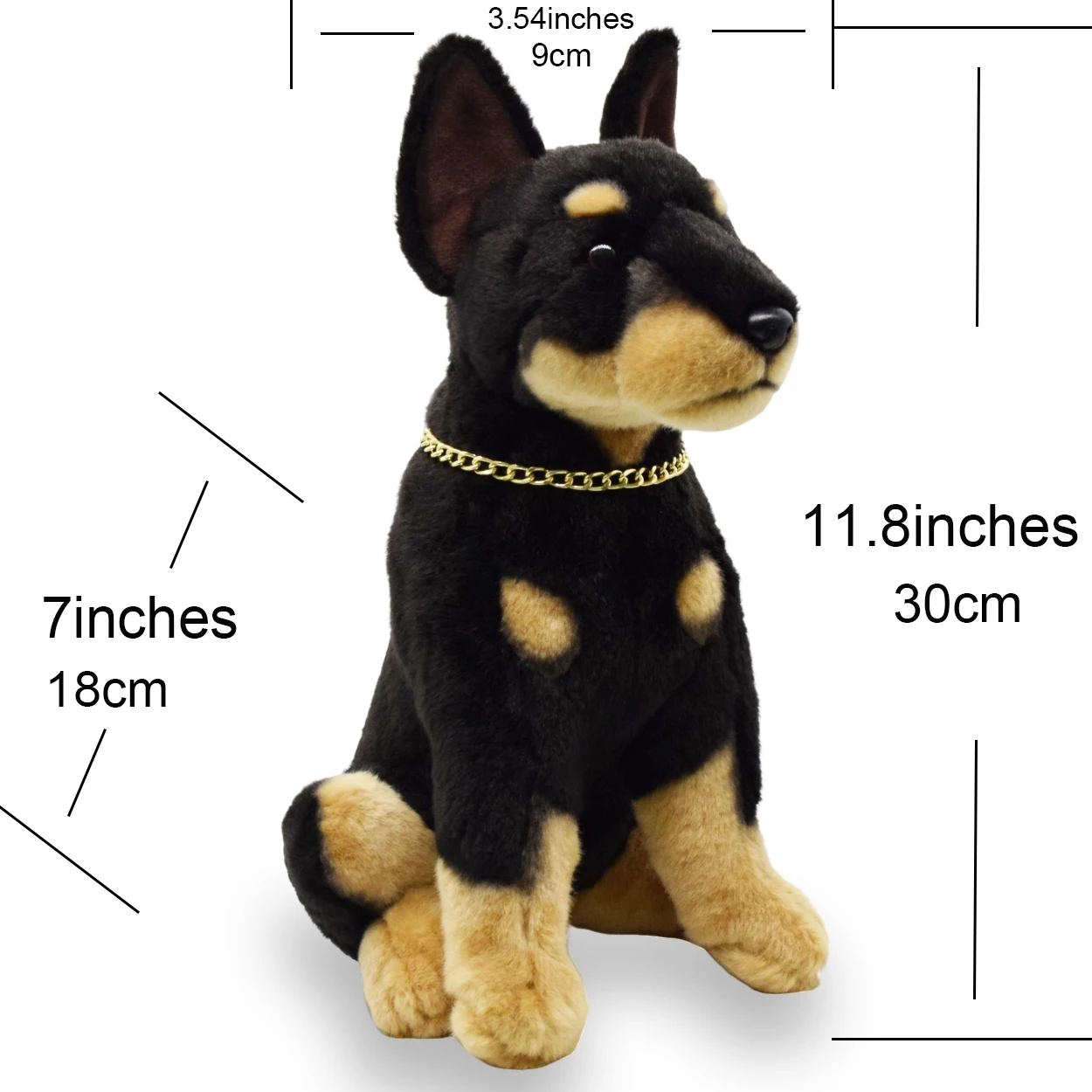 Realistic Doberman Dog Stuffed Animal Plush Toy, Lifelike Animal Plushies, Simulation Animals Doll