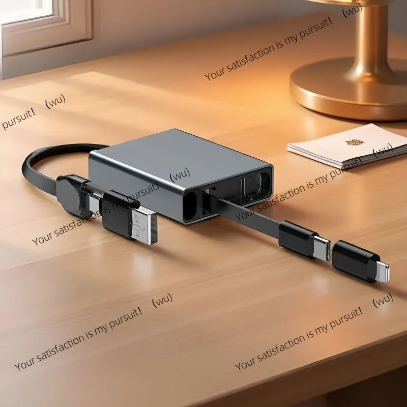Mobile phone notebook type-c computer data cable Aluminum alloy single-pull telescopic 60W fast charging cable
