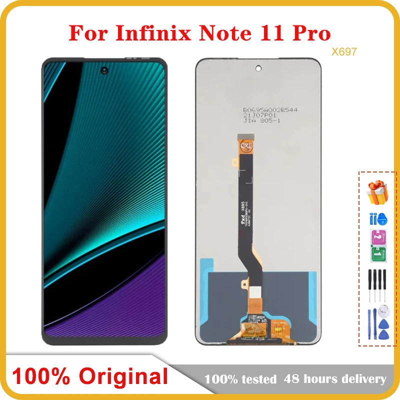 

6,95 "Оригинальный ЖК-экран для Infinix Note 11 Pro X697, сенсорная панель, дигитайзер для Infinix Note 11Pro LCD Note11 Pro X697, дисплей