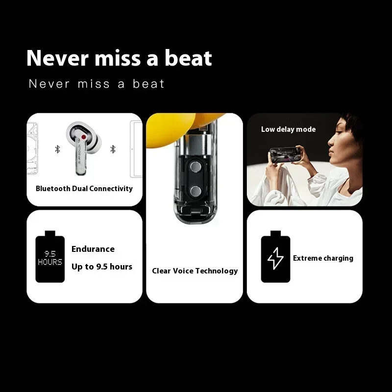 Nothing Ear-A Wireless Earphone In-Ear Noise Reduction Hifi Tws Customization Ip54 Ldac Headphones For Android/Ios Sport Gift