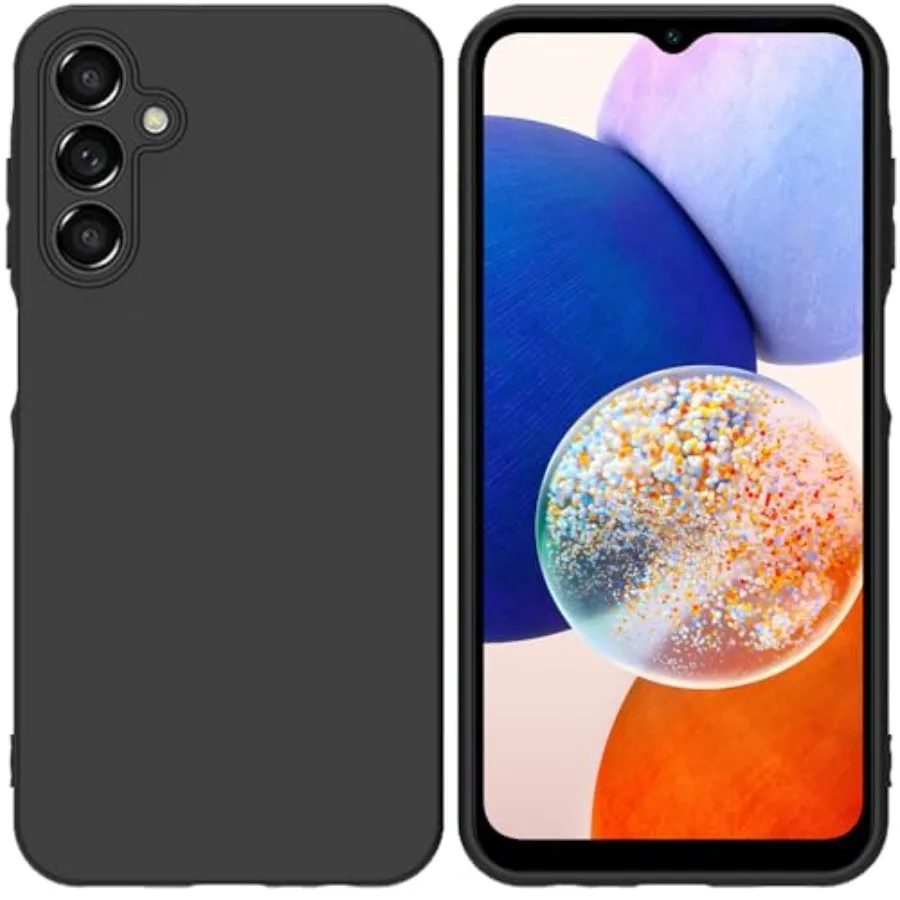 

Phone Case for Samsung Galaxy A14 4G/5G, Black Case Anti-Fingerprint Protective Bumper Matte Cover