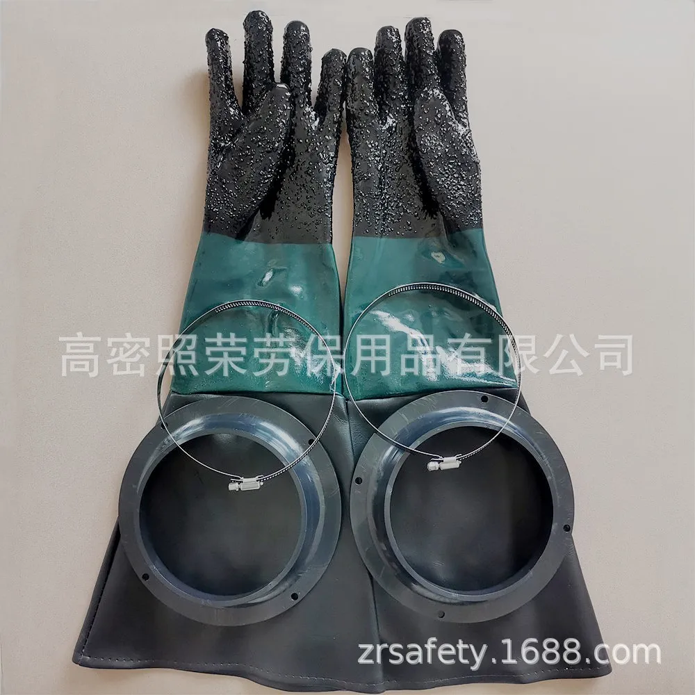 Sandblasting Gloves With Glove Rings Available In Stock High Quality Durable Protective For Sand Blasting Cabinet Industrial Use