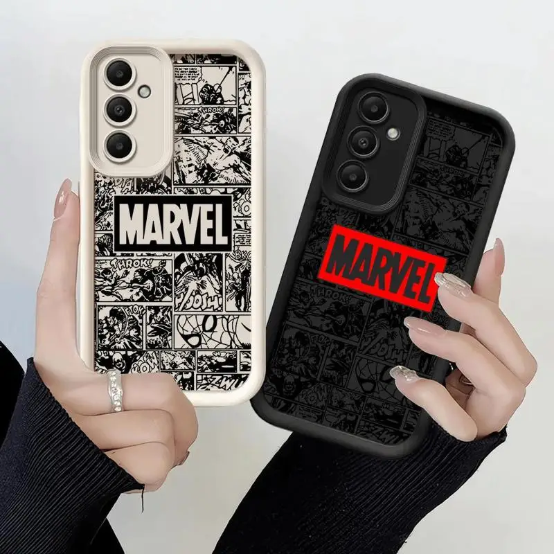 Funda de teléfono para Samsung Galaxy A15, A25, A35, A55, A51, A71, A72, A73, A52, A52s, A53, A54, 5G, TPU, silicona suave, vengadores, Marvel Comics Logo