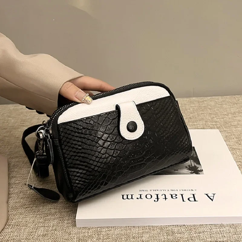 Genuine Leather Bags for Women Luxury Designer Crossbody Bags Cowhide Tote Bags for Women Handbags Casual Female Shoulder Bag