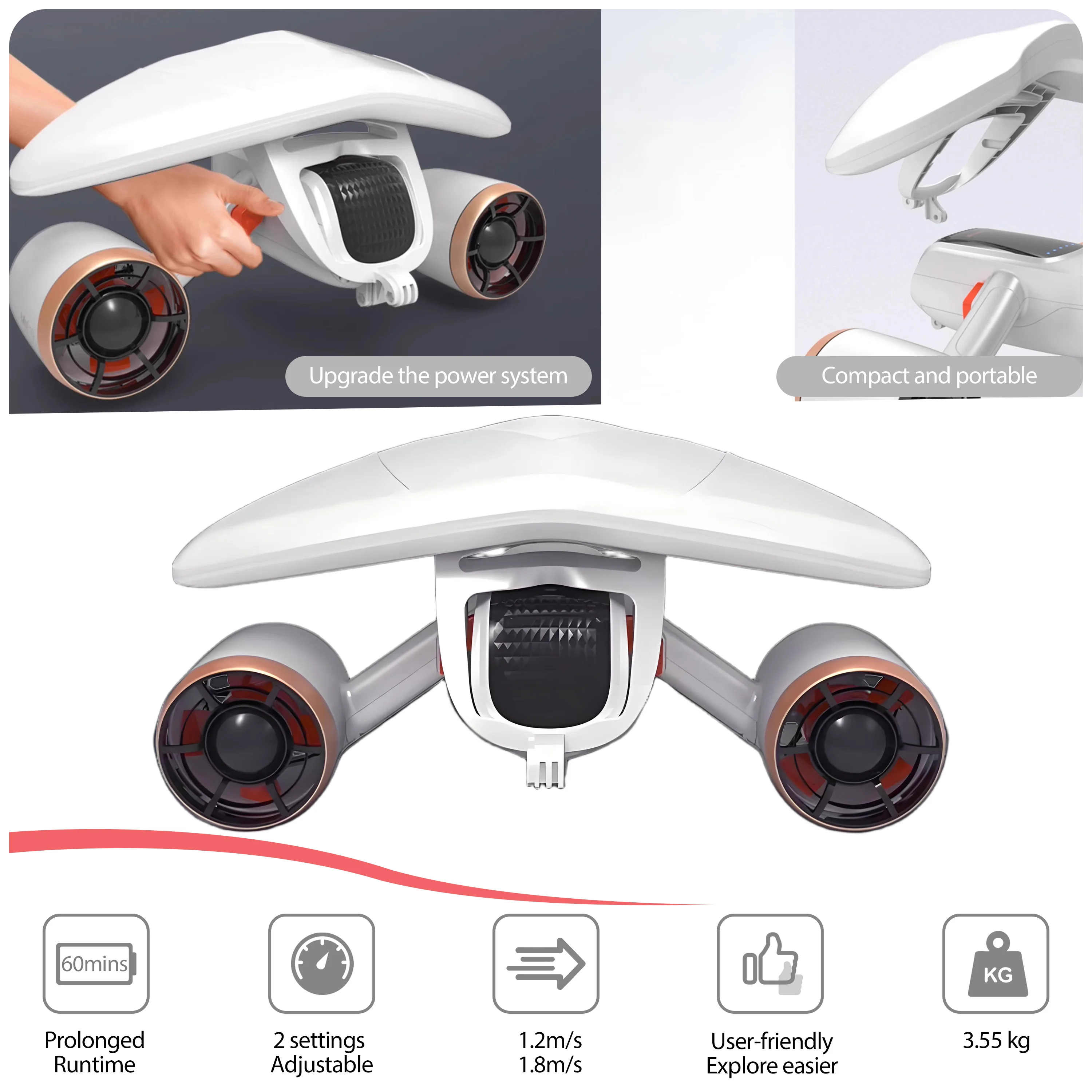 

Electric Underwater Sea Scooter with Propeller Diving Jet Water Jet with Booster Handheld Water Motor Scooter Price Sale China