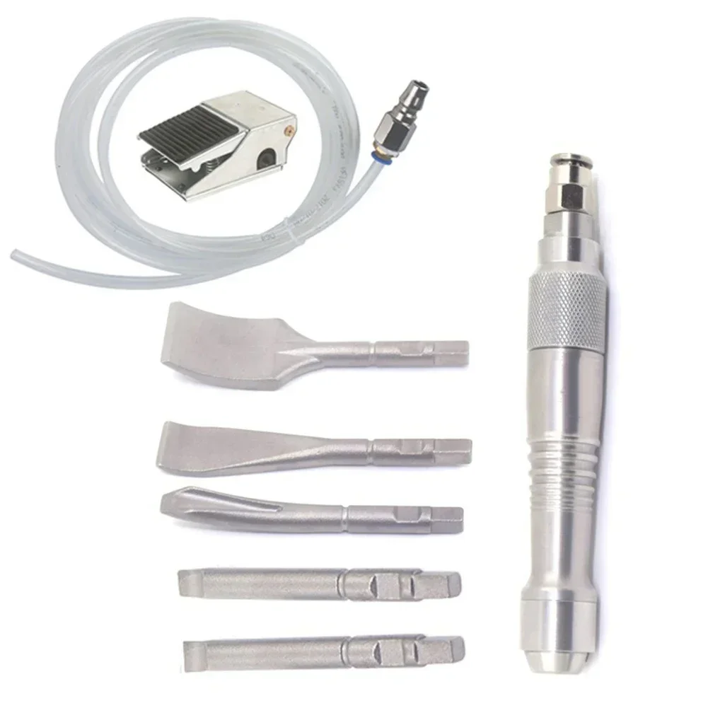 Pneumatic Scraper Set with 5 Chisels for Efficient Plaster and Gypsum Removal in Construction and Art Projects