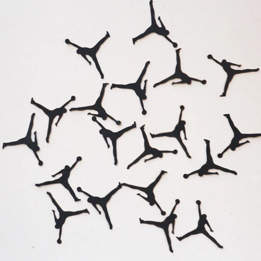 

1 inche tall 100pcs Jumpman Confetti, baby shower party table scatter, basketball confetti, boy birthday table decor