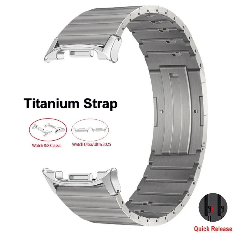 삼성 갤럭시 워치 8 40mm 44mm/8 클래식 46mm 용 티타늄 스트랩 갤럭시 워치 울트라 2025/7 울트라 47mm 용 고급 금속 밴드