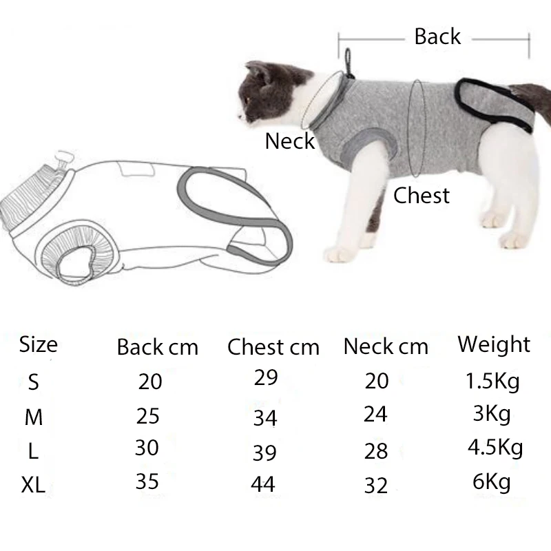 Cat Weaning Sterilization Suit Small Dog Cats Jumpsuit Anti-lick Recovery Clothing After Surgery Cute Print Pet Care Clothes