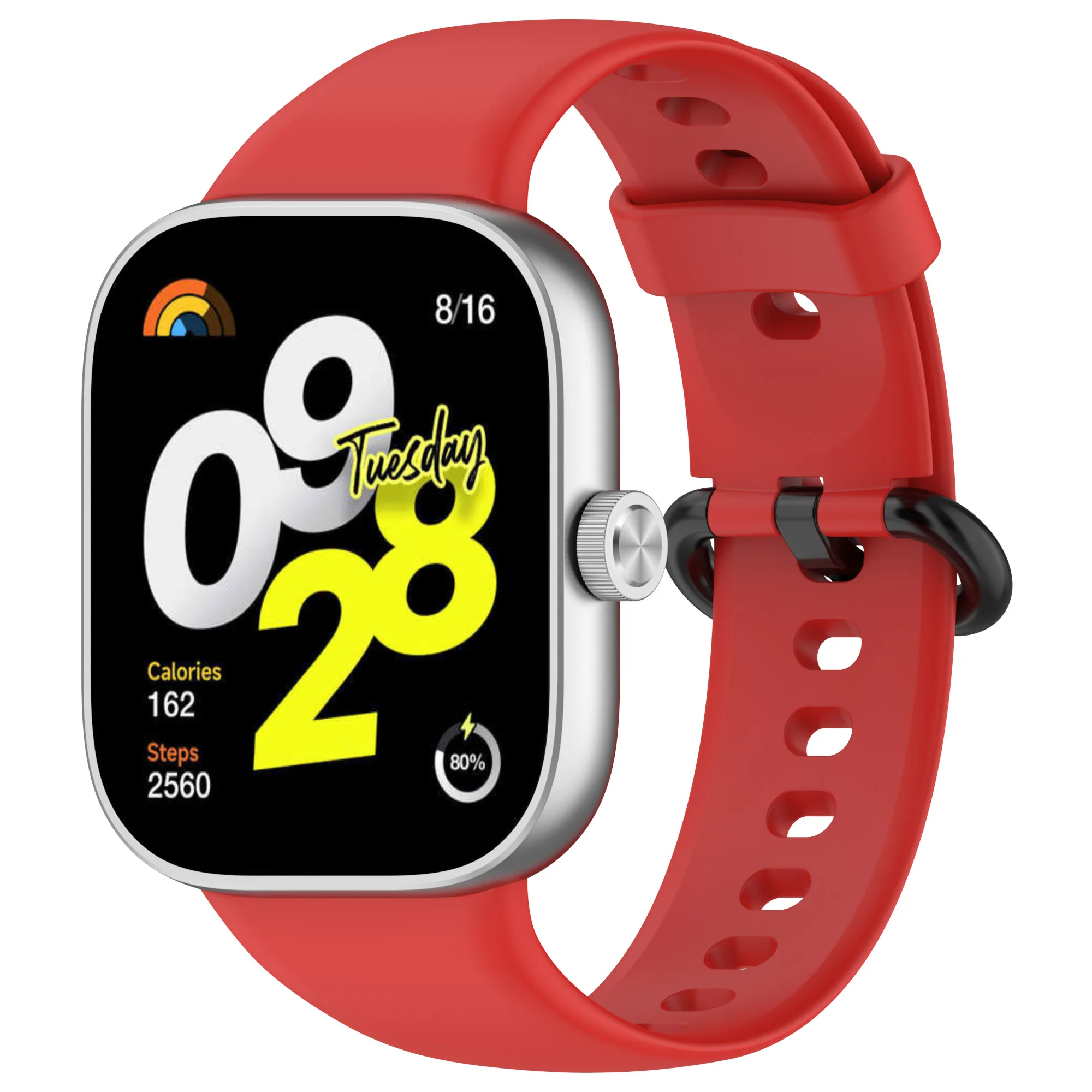 Pulseira de silicone para relógio Redmi 4, pulseira macia Smartwatch, fivela preta, pulseira impermeável, Xiaomi