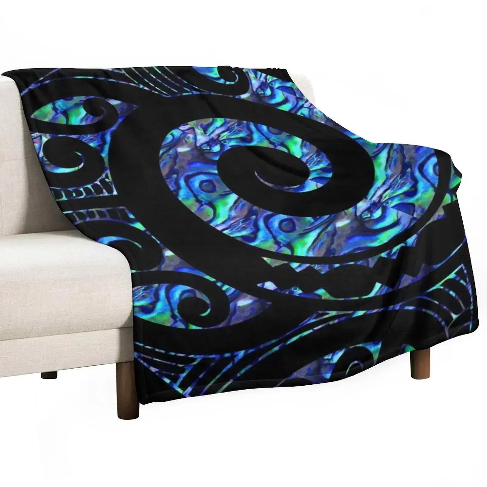 New Zealand Maori Paua Tattoo Koru Design Throw Blanket Soft Beds warm for winter Beach Giant Sofa Blankets