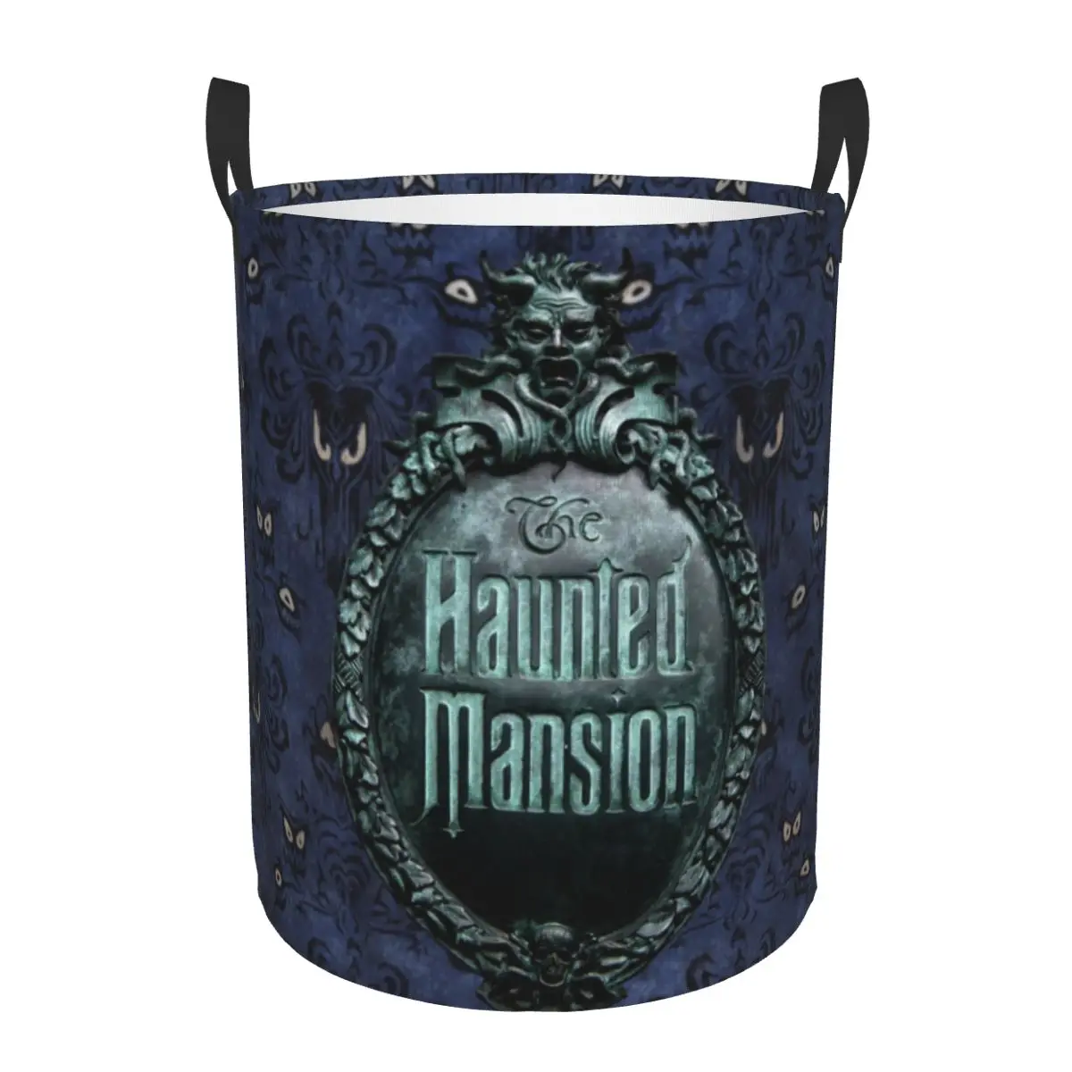 Haunted Mansion Logo Laundry Basket Collapsible Halloween Grimace Ghosts Toy Clothes Hamper Storage Bin for Kids Nursery