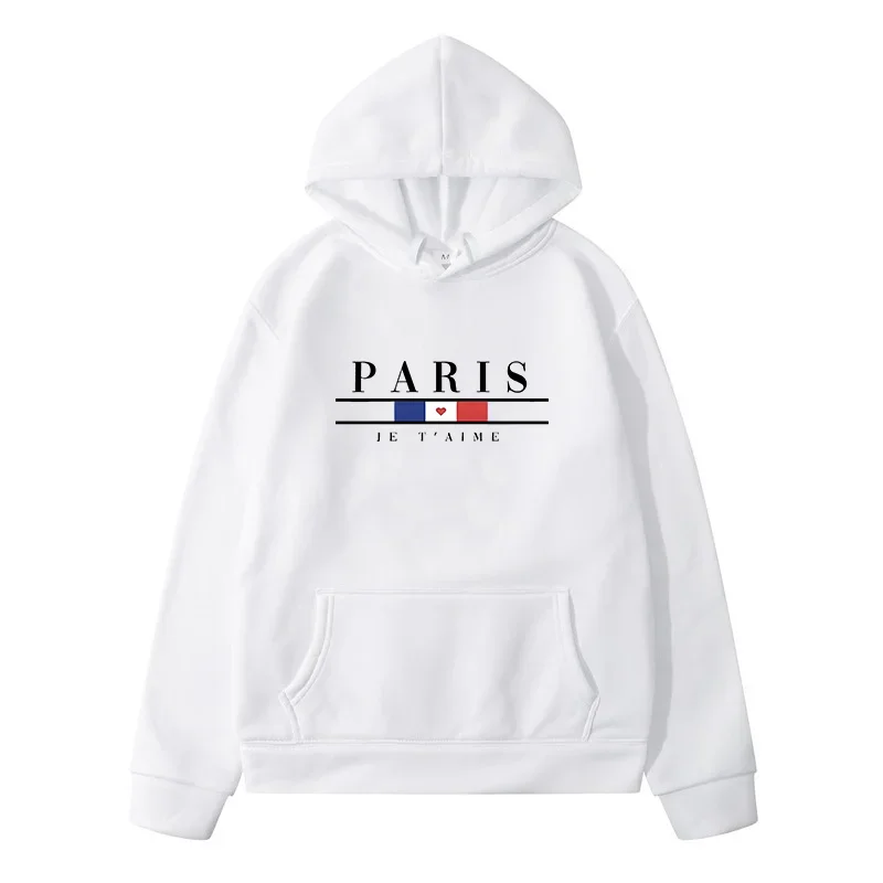 PARIS Hip Hop Street Casual Printed Female Hoodies Fashion Hoodie Oversize Loose New Sweatshirts Autumn Warm Fleece Clothing