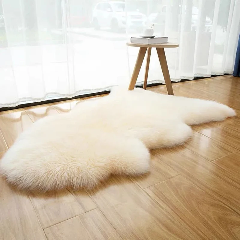 Faux Wool Fluffy Rugs Artificial Sheepskin Long Hair Carpet Living Room Bedroom Bedside Floor Mat Home Decor