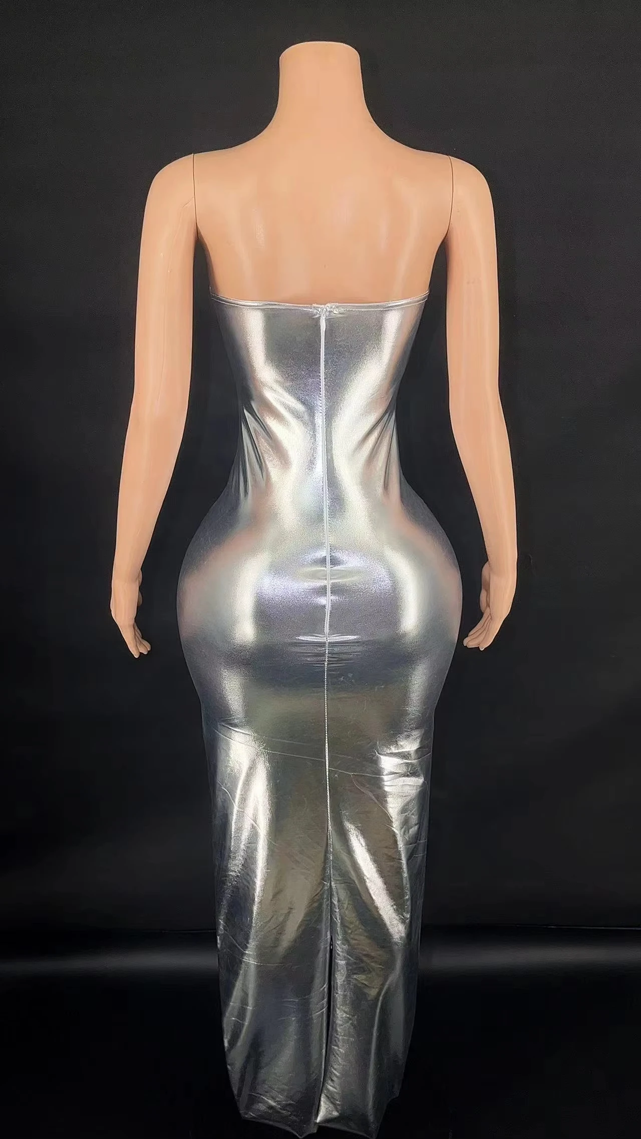 Robe de soirée métallique argentée pour femmes, vêtements de rue mignons, sexy, robe de bal et de soirée, uni, durable, style doux