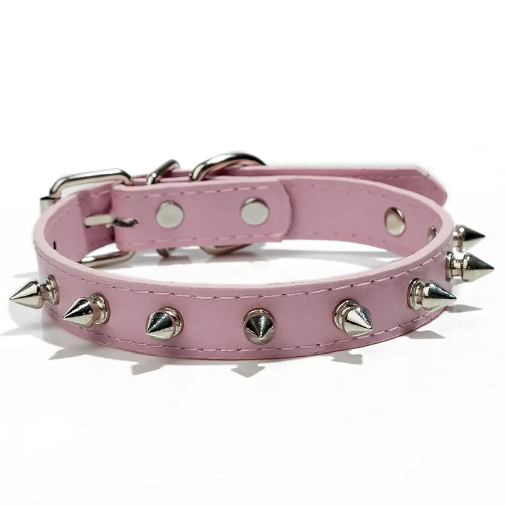 

Pet Products Leather Cat Dog Collar Colorful Cool Pet Spiked Studded Collars Adjustable Exquisite Pet Neck Strap Puppy