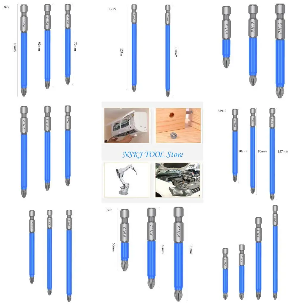 

L8RC 2/3/6pcs Batch Head Impact Strong High Hardness 25/50/65/70/90mm