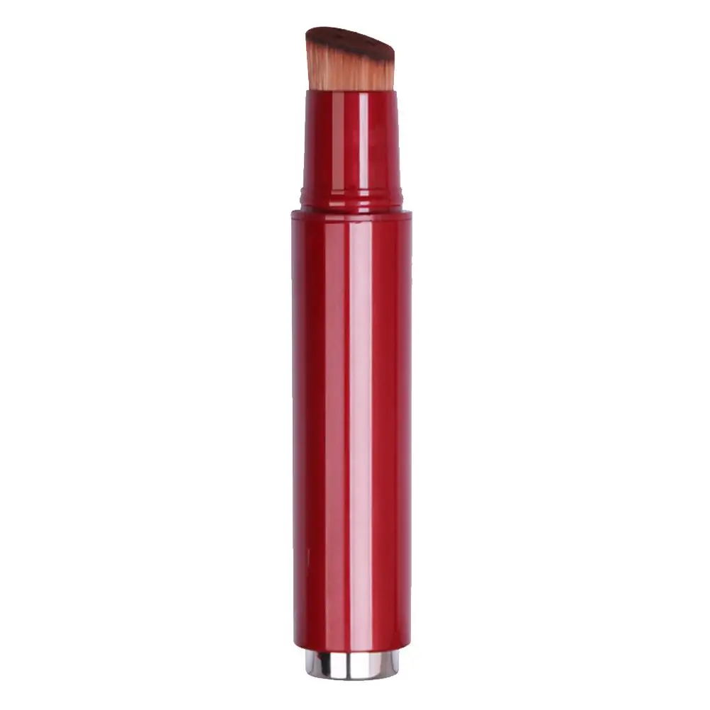 

Red Portable Liquid Foundation Plastic Handle Makeup Multifunctional Foundation Brush Makeup Tools with Lid