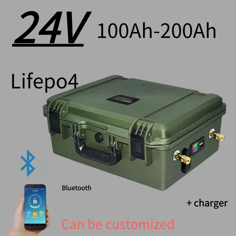 24V 100AH 120AH 150AH 200AH LiFePO4 Battery 24V lifepo4 battery 24v lithium battery Lithium iron phosphate battery with Charger