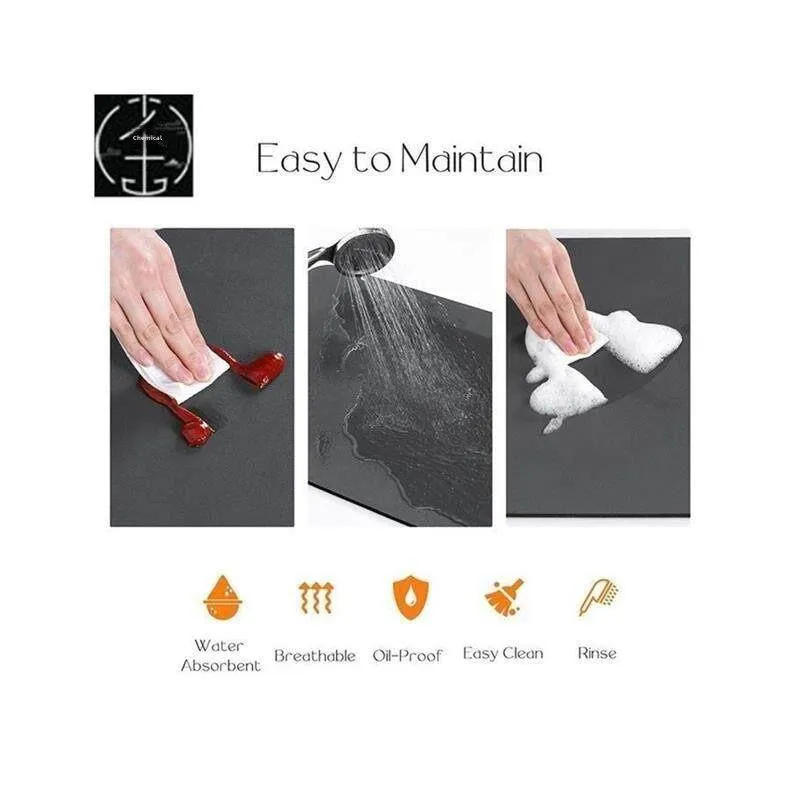 

Napa Skin Drain Pad Super Absorbent Rubber Dish Drying Mat Efficient Water Absorption Kitchen Essential
