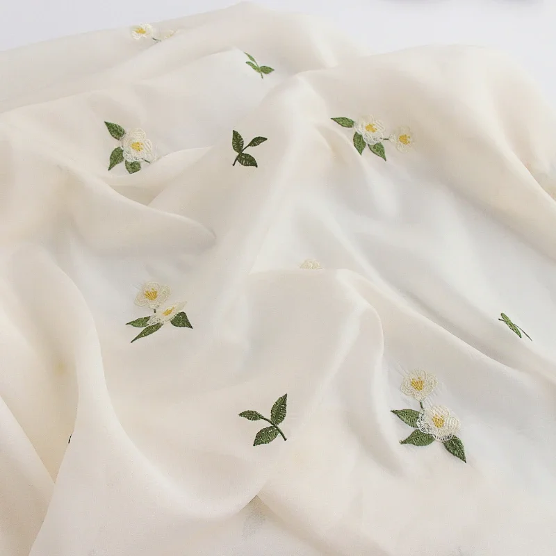 

Шифоновая вышитая ткань, летняя для классической рубашки, Hanfu, оптовая продажа, ткань на метр, шитье одежды, материал «сделай сам»