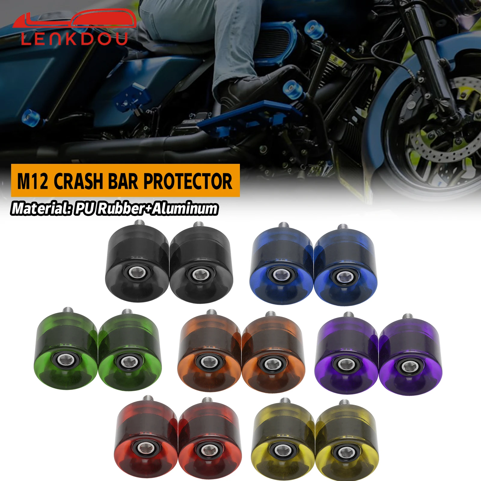 Protector de barra de choque M12, protector de motor, alforja, parachoques, bola para Harley Street Glide Road Glide Softail Street Bob