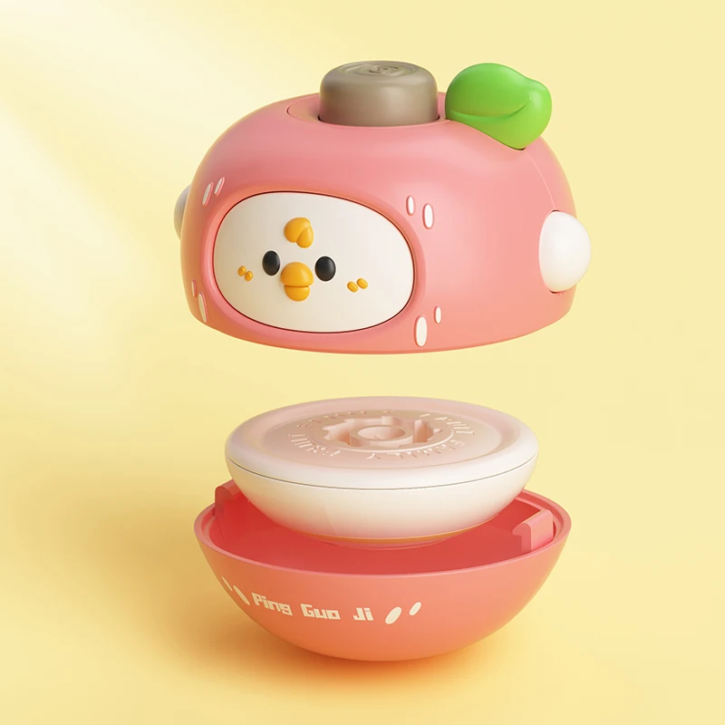 Giocattolo di rotazione della collisione del giroscopio della frutta di simulazione del fumetto, giocattolo interattivo sveglio antistress creativo e divertente per bambini