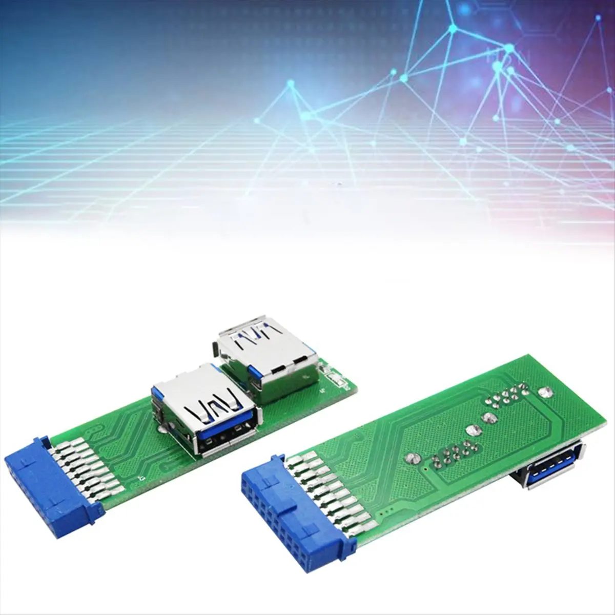 20-Pin Female Motherboard for SK210a Satellite Receiver Extension 1To2 Port External Card USB3.0 Built-in Adapter