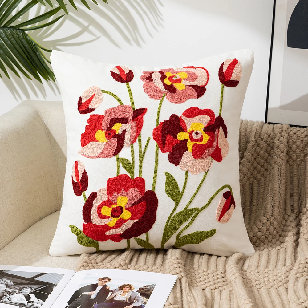 3PCS Towel Embroidered Throw Pillow Cover 45x45cm You Can Choose 3 Pillowcases or Have Them Sent Randomly