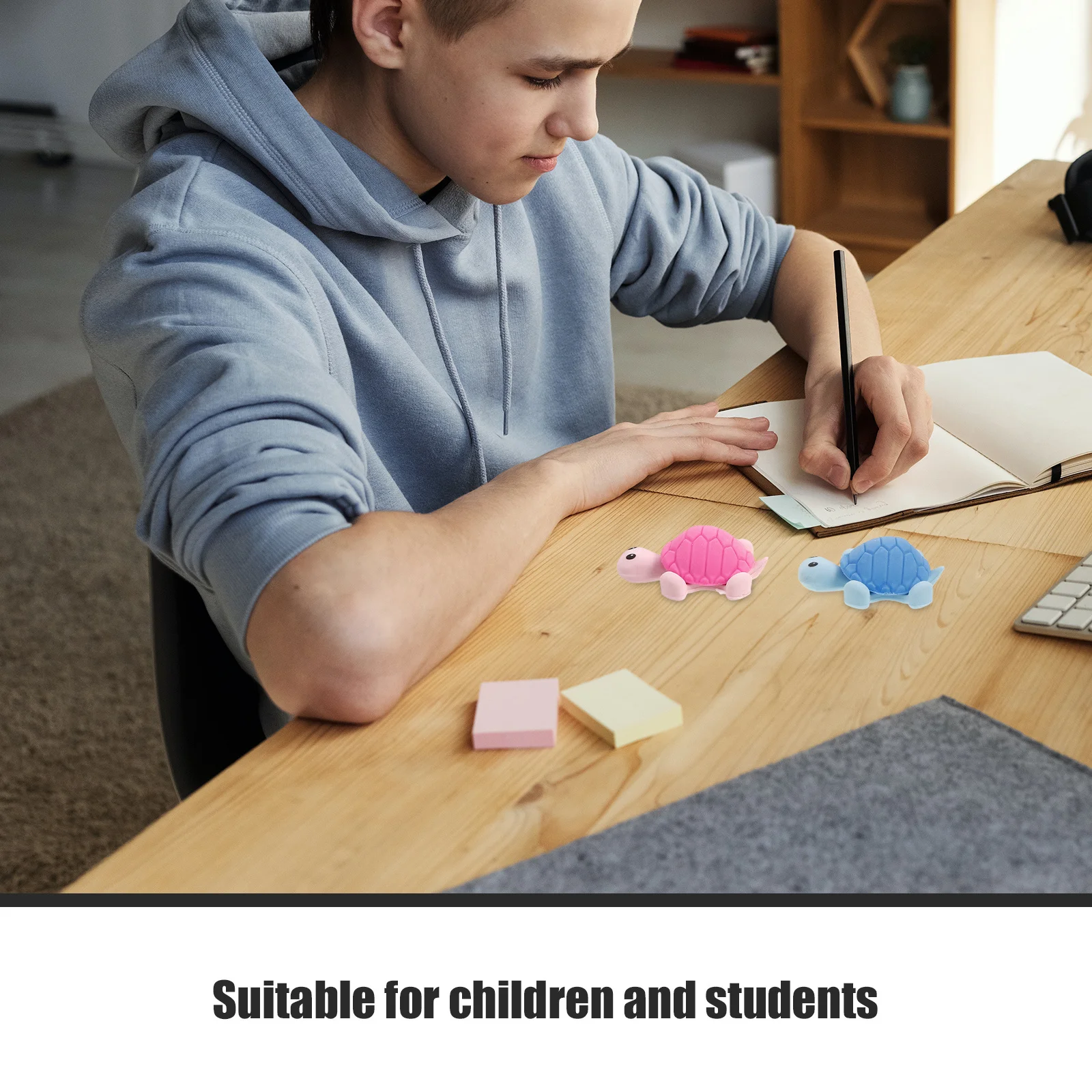 

24Pcs Student Eraser Set Fun Turtle Shaped Rubber for Correcting Pencil Work School Study Stationery Novelty Gift Idea