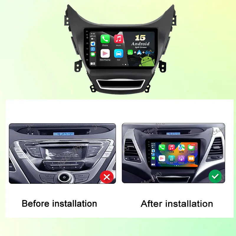 راديو السيارة مشغل وسائط متعددة CarPlay لشركة هيونداي أفانتي فلانترا 5 JK GD MD UD 2012 - 2013 نظام تحديد المواقع نافي سبليت شاشة DSP ستيريو واي فاي #2