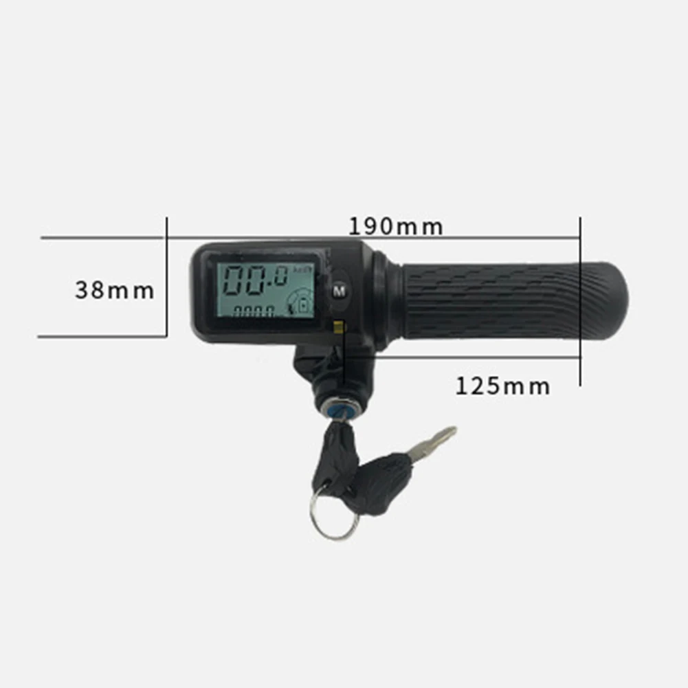 LCD Speed Display Throttle Turning Accelerator E-BikeThrottle Grip Electric Scooter Throttle Grips LCD Display 36-60V