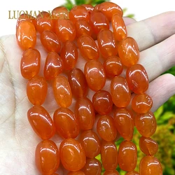 AA Natural Chalcedony Dark Orange Stone Irregular Chips Loose Spacer Beads for Jewelry Making Diy Bracelet Earrings Accessories