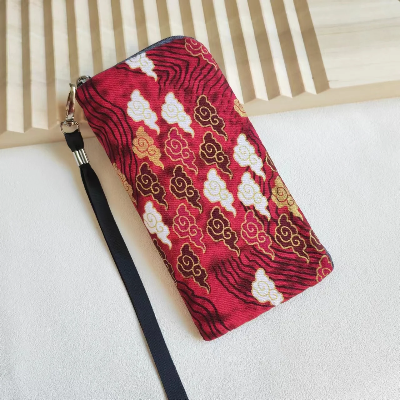 FSSOBOTLUN, For iPhone 13 12 Pro Max 6.7“ Zipper Pouch Bag Pocket Cotton Flannelette Phone Case For iPhone XS MAX Chinese style