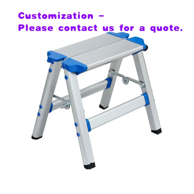 custom.Work Platform Stool Ladder Foldable Shelf Stable Folding Aluminum Indoor Outdoor Ladders Camping Hiking Fishing